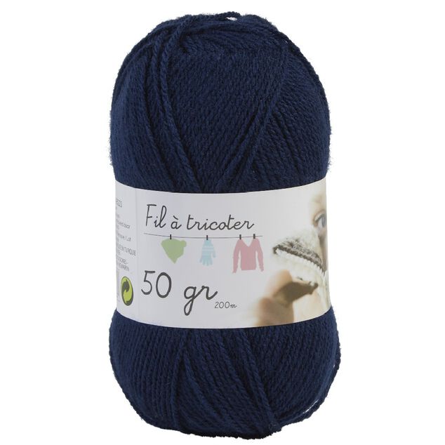 Pelote fil &agrave; tricoter acrylique 50g
