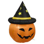 D&eacute;coration Halloween citrouille gonflable &agrave; LED blanc froid