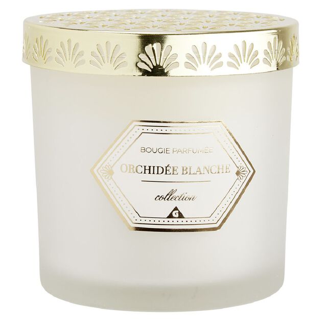 Bougie chic top métal ivoire Ø10 cm