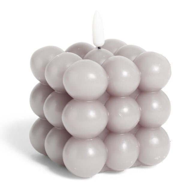 Bougie LED boules grises 7,5x7,5x7,5cm