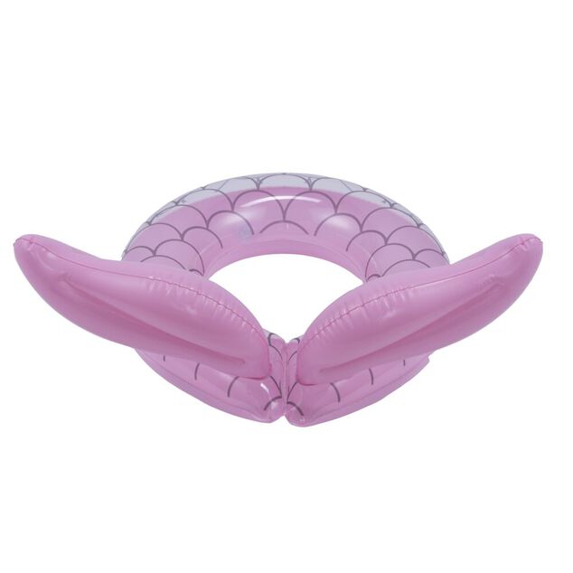 Bou&eacute;e ronde en plastique ouverte design queue de sir&egrave;ne rose 48x55cm