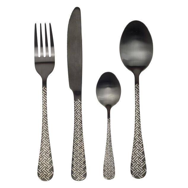 M&eacute;nag&egrave;re 16 pi&egrave;ces inox noir