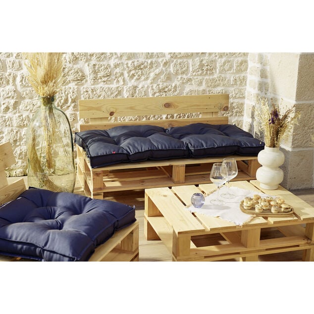 Coussin salon palette polyester gris 60x120cm