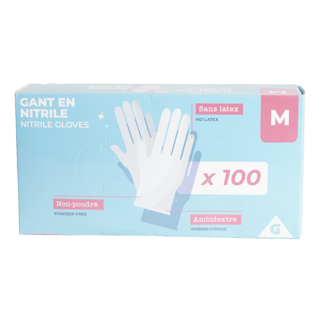 Gants en nitrile taille M bleu x100