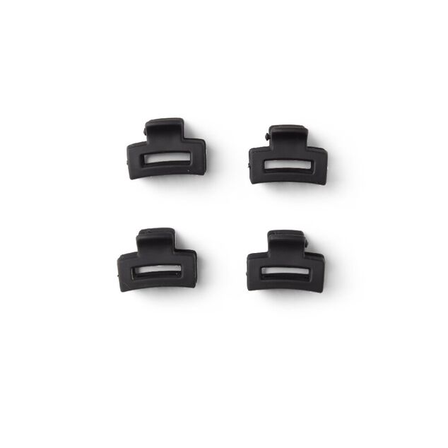 Lot de 4 pinces &agrave; cheveux plastique noir mat 2cm