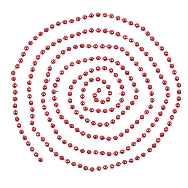 Guirlande de No&euml;l perle rouge 2,7 m
