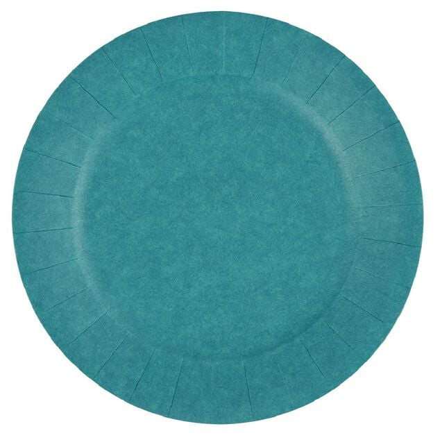 Lot de 10 assiettes en carton bleu canard &Oslash;18 cm