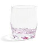 Lot de 3 verres 29cl en verre transparent fond color&eacute; rose/violet/orange