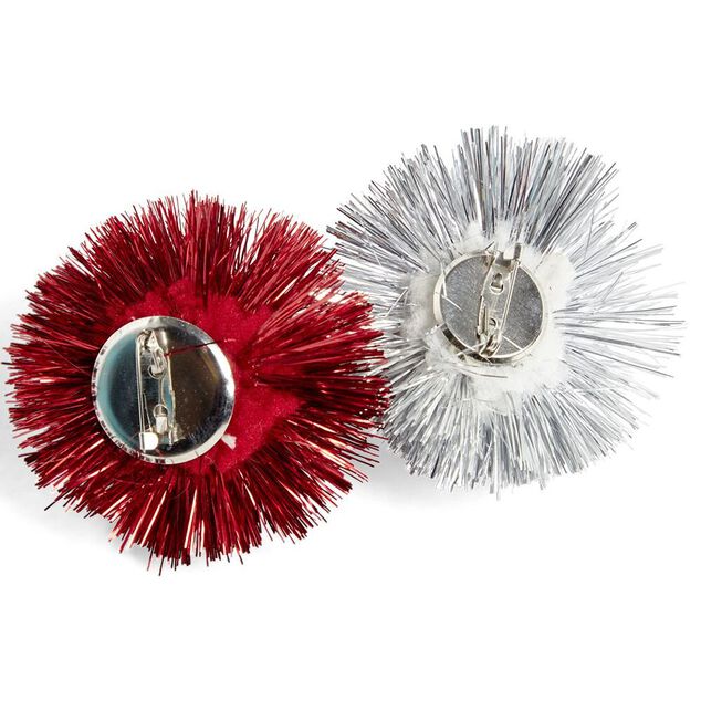 Badge pompon No&euml;l x4