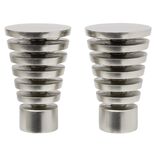 Embout tringle &agrave; rideau &Oslash;28mm c&ocirc;ne ajour&eacute; aluminium bross&eacute; x2