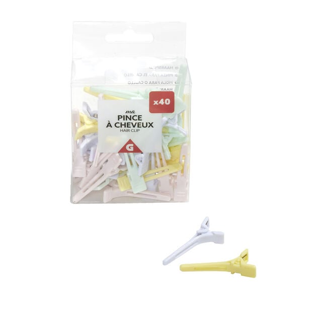 Lot de 40 pinces &agrave; cheveux clips couleur pastel