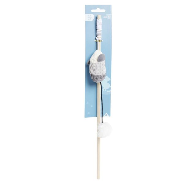 Jouet pour chat canne &agrave; p&ecirc;che avec peluche L.40 cm