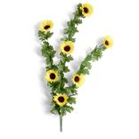 Chute tournesol L73cm feuillage artificiel vert