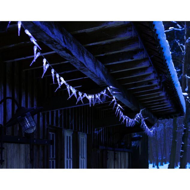 Guirlande lumineuse ext&eacute;rieure stalactite 100LED blanc froid 14,9m