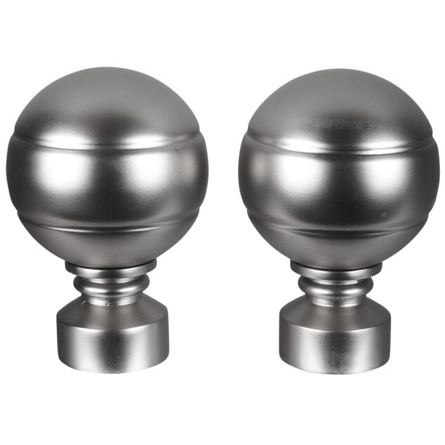 Embout pour tringle &agrave; rideaux x2 couleur m&eacute;tal nickel