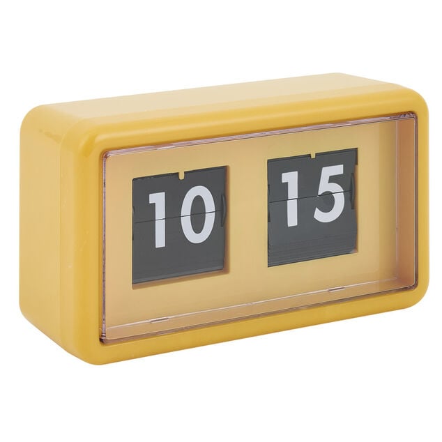 Horloge r&eacute;tro &agrave; rabat automatique plastique orange