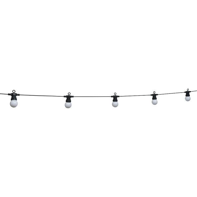 Guirlande guinguette 50 LED 10 boules blanches 6m