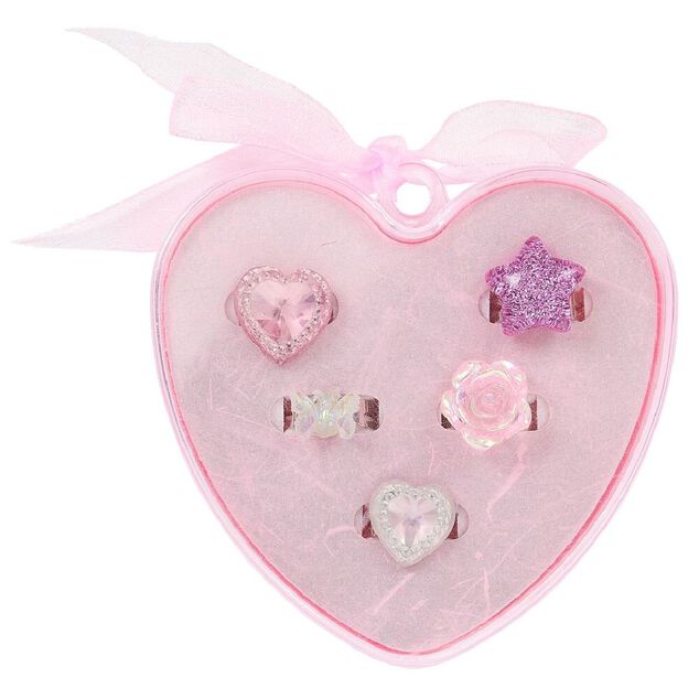 Boîte avec 5 bagues réglables enfant - 3 modèles