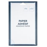 Feuille de papier adh&eacute;sif x20 format A4 blanc 21x29,7cm