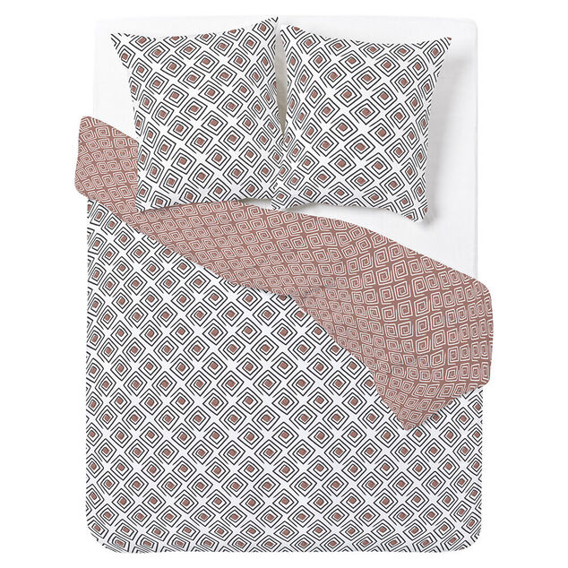 Parure de lit 2 personnes 240x220cm polycoton motif azt&egrave;que spirale