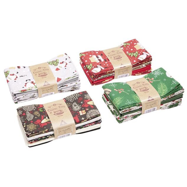 Lot de 5 coupons de tissu No&euml;l 100%coton 55x45cm