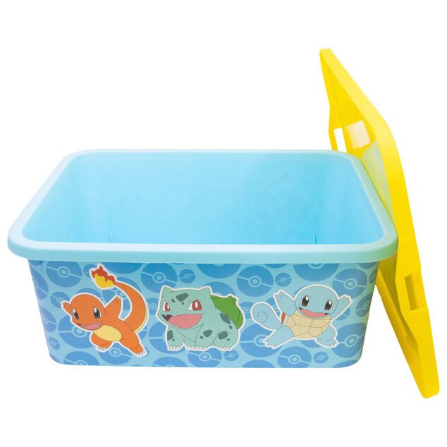Box de rangement Pok&eacute;mon 13L plastique bleu 40x30xH15,5cm