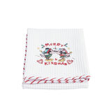 Torchon No&euml;l Disney Mickey Minnie nid d'abeille 50x70cm