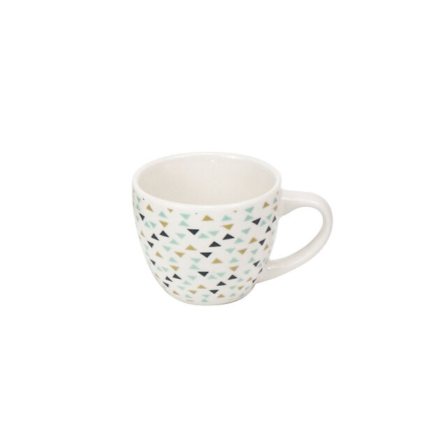 Tasse &agrave; expresso porcelaine motif triangle multicolore 9 cl