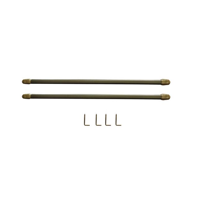 Tringle de vitrage Extensible 30-50 cm m&eacute;tal dor&eacute; x2