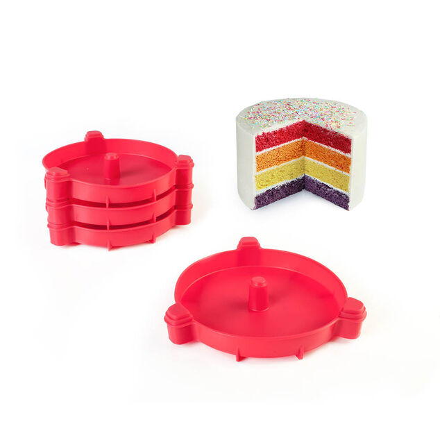Moule &agrave; g&acirc;teau arc en ciel 4 pi&egrave;ces