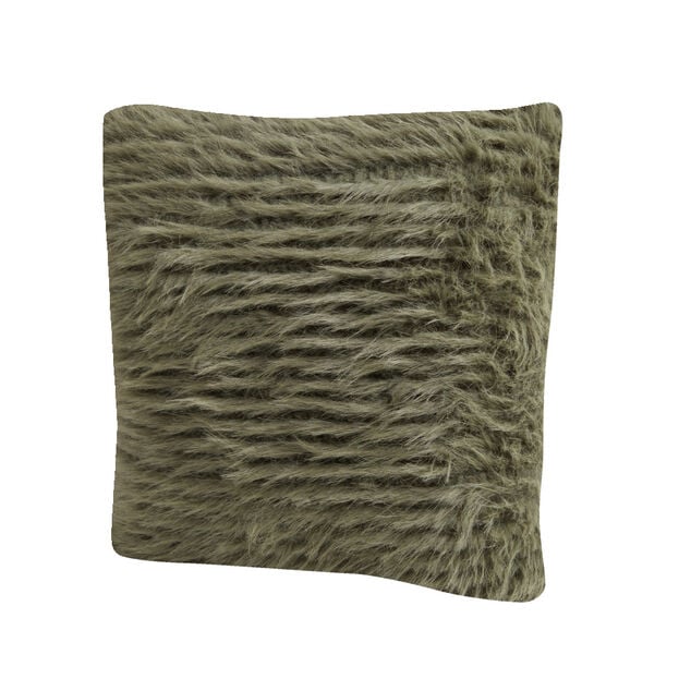 Coussin carr&eacute; &agrave; poils longs 40x40cm - 3 mod&egrave;les