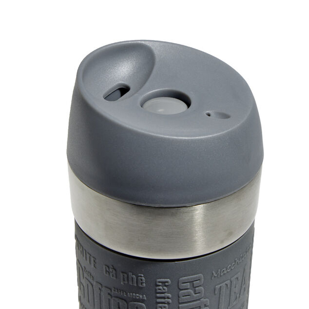 Mug isotherme en inox avec paroi isolante en silicone gris 350ml