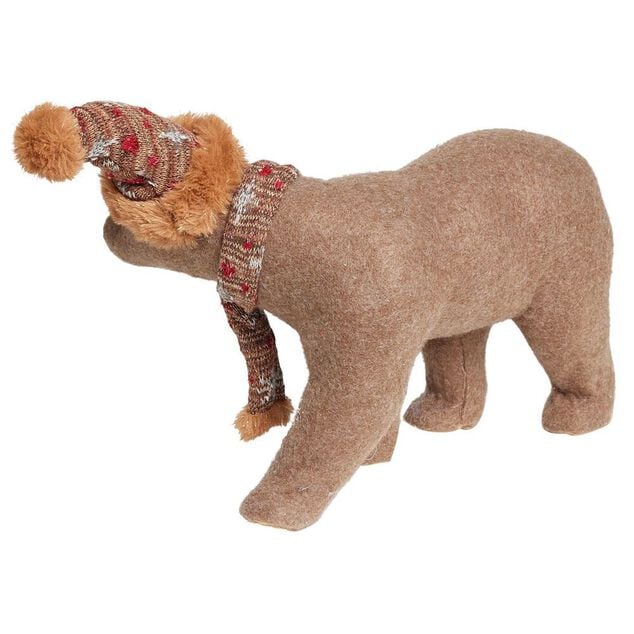 Ours avec bonnet et écharpe à poser