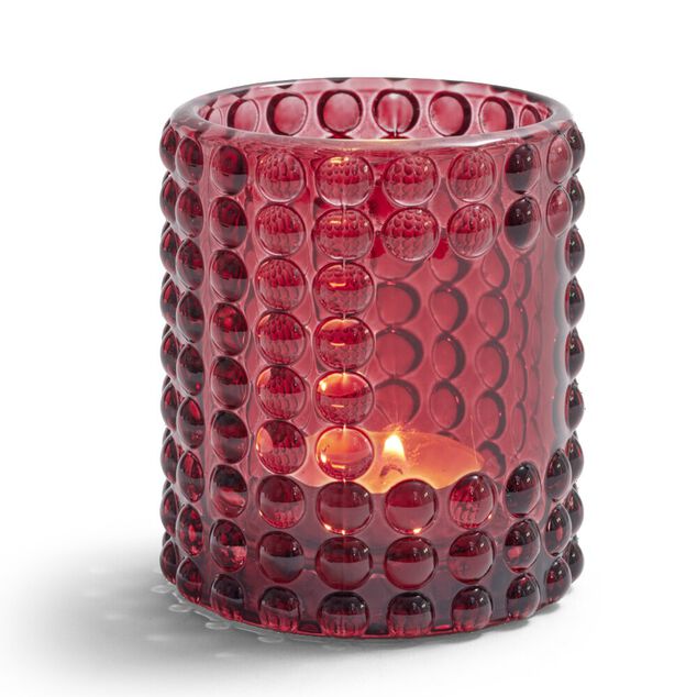 Bougeoir bubble rose foncé Ø7,8cm