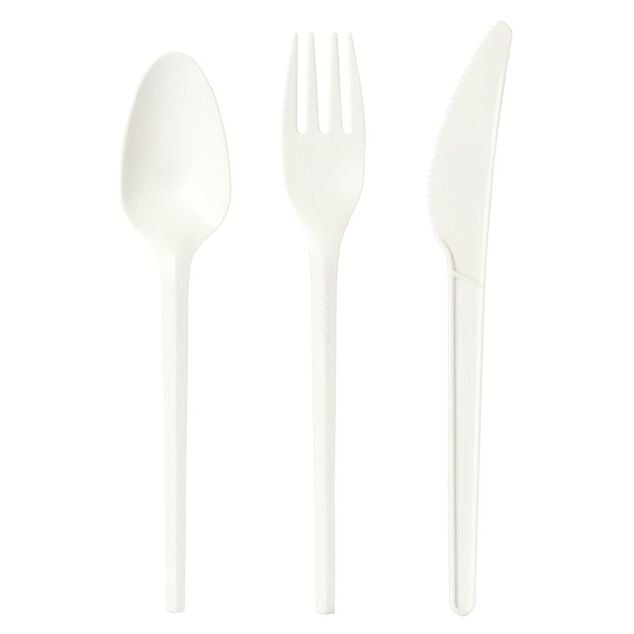 M&eacute;nag&egrave;re r&eacute;utilisable en amidon de ma&iuml;s 6 personnes blanc