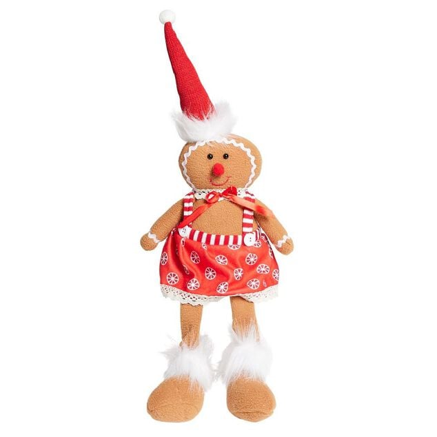 Bonhomme pain d'&eacute;pice d&eacute;co No&euml;l avec jambes pendantes H48cm