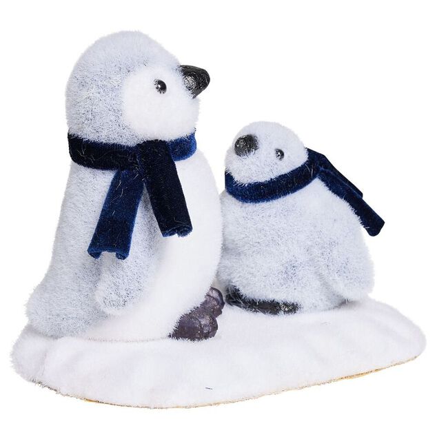 Pingouins sur banquise avec &eacute;charpe bleu et blanc &agrave; poser