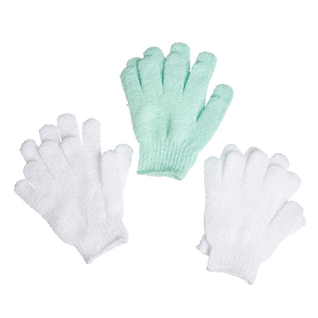 Lot de 3 paires de gants exfoliants pour le corps