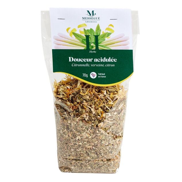 Infusion douceur acidul&eacute;e Mess&eacute;gu&eacute; citronnelle verveine citron sachet vrac 70gr