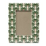 Cadre photo bord c&eacute;ramique motif palmiers 17x22cm pour photo 10x15cm