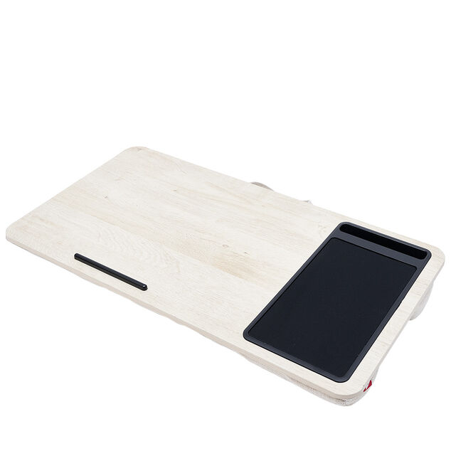 Support pour ordinateur portable nomade bois beige 57x30xH5cm