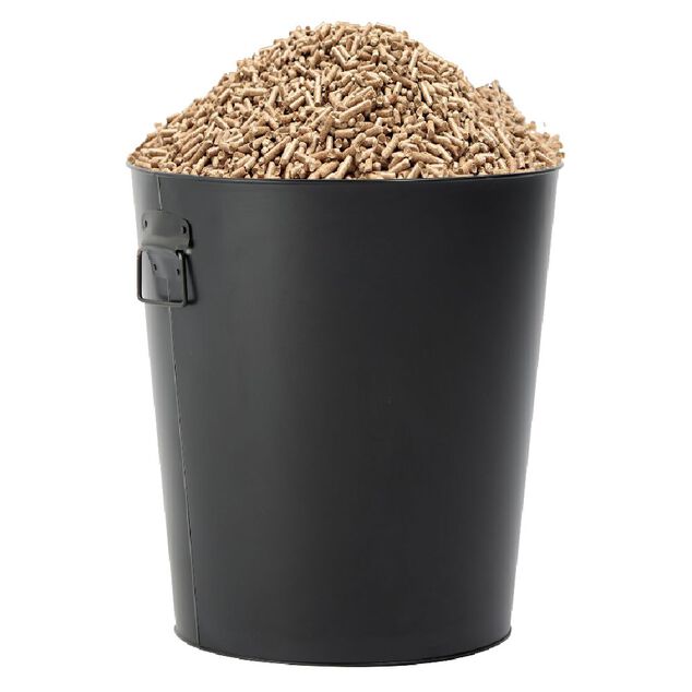 Seau &agrave; pellets et granul&eacute;s m&eacute;tal noir