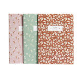 Carnet A5 champ&ecirc;tre &agrave; lignes 80 pages x3