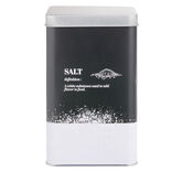 Boîte à sel en métal noir et gris design salt - 10,7x10,7xH.17,5cm