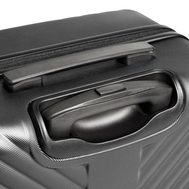 Valise trolley 31L rigide cabine 4 roues plastique noir 35x21,5xH52cm