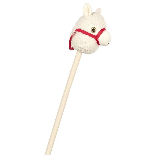 Lama &agrave; chevaucher Choux Bidou beige lani&egrave;re rouge
