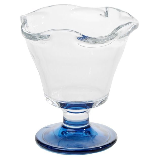 Coupelle &agrave; glace en verre avec pied color&eacute; &Oslash;10,6xH11,7cm