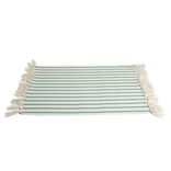 Tapis salle de bain à franges design rayures 45x70cm