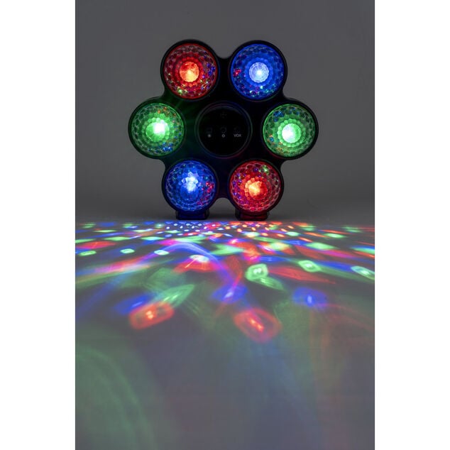 Jeu de lumi&egrave;re 6 boules disco RGB 3 programmes 24x22,8cm