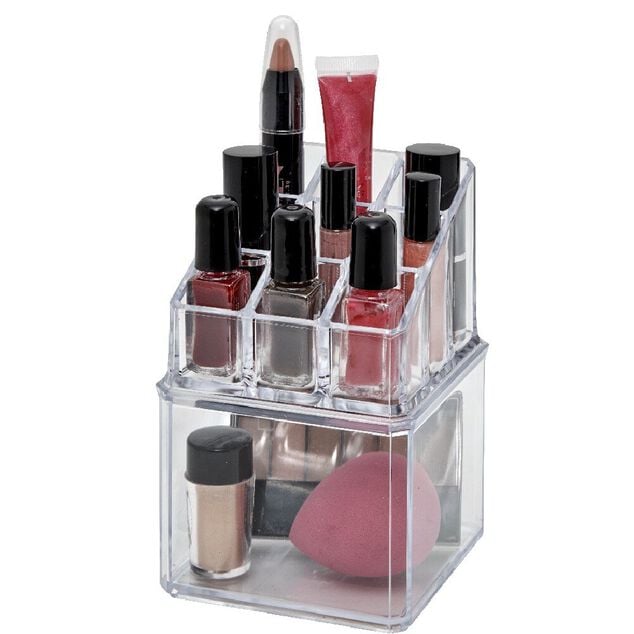Organisateur &agrave; maquillage 2 niveaux transparent